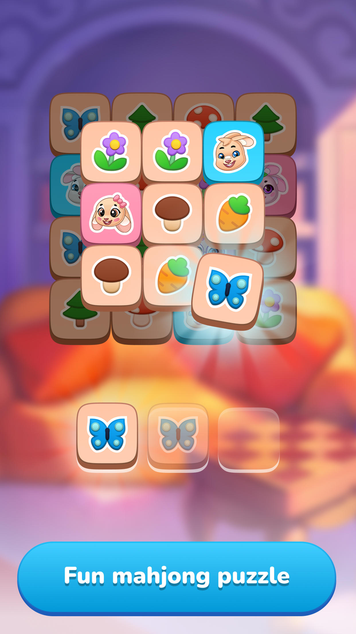 Rabbit tiles: mahjong puzzle Game Screenshot