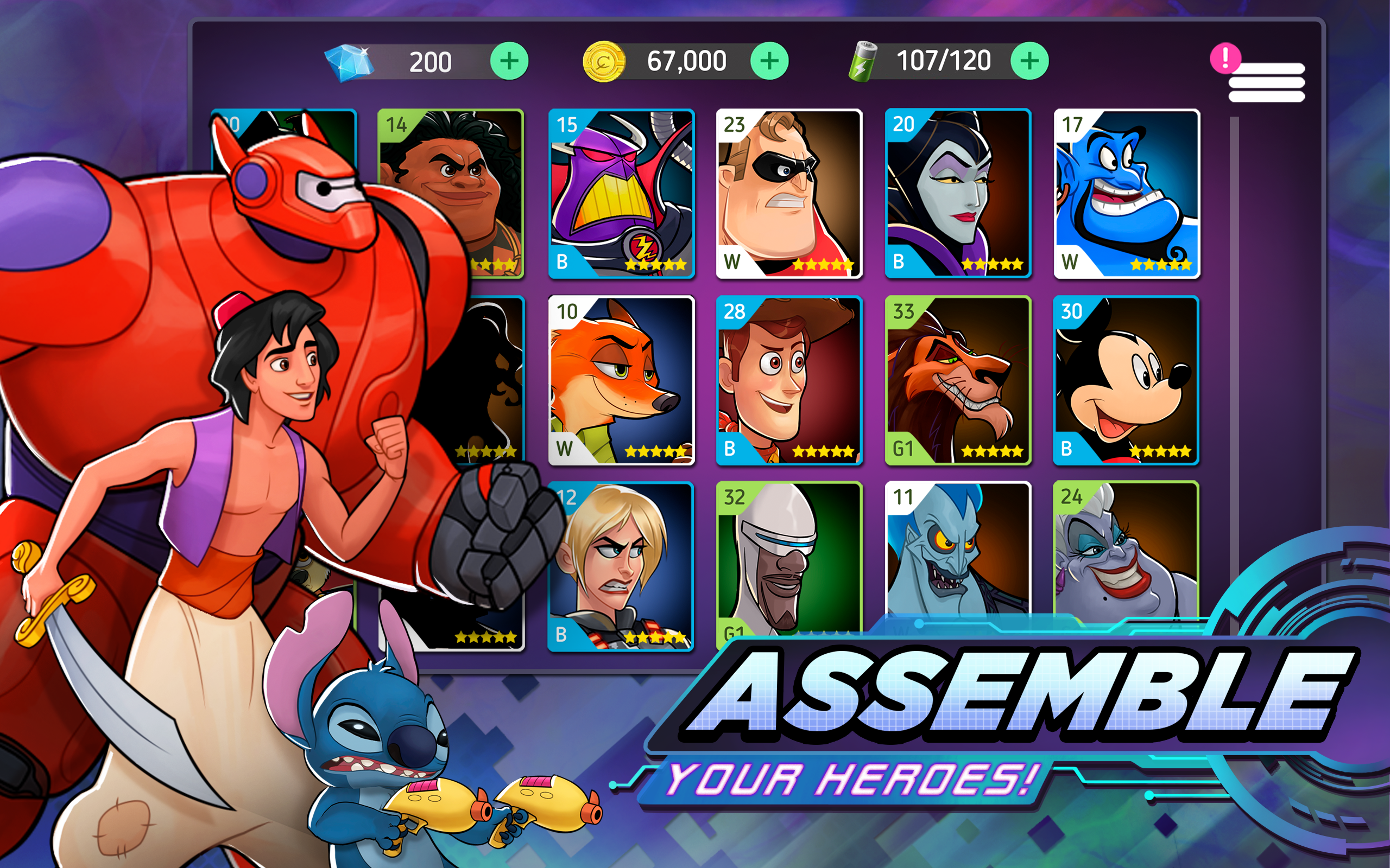 Disney Heroes: Battle Mode Game Screenshot