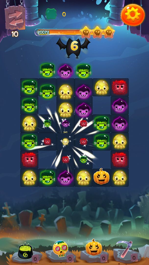 Halloween Monsters II: Match 3 screenshot game
