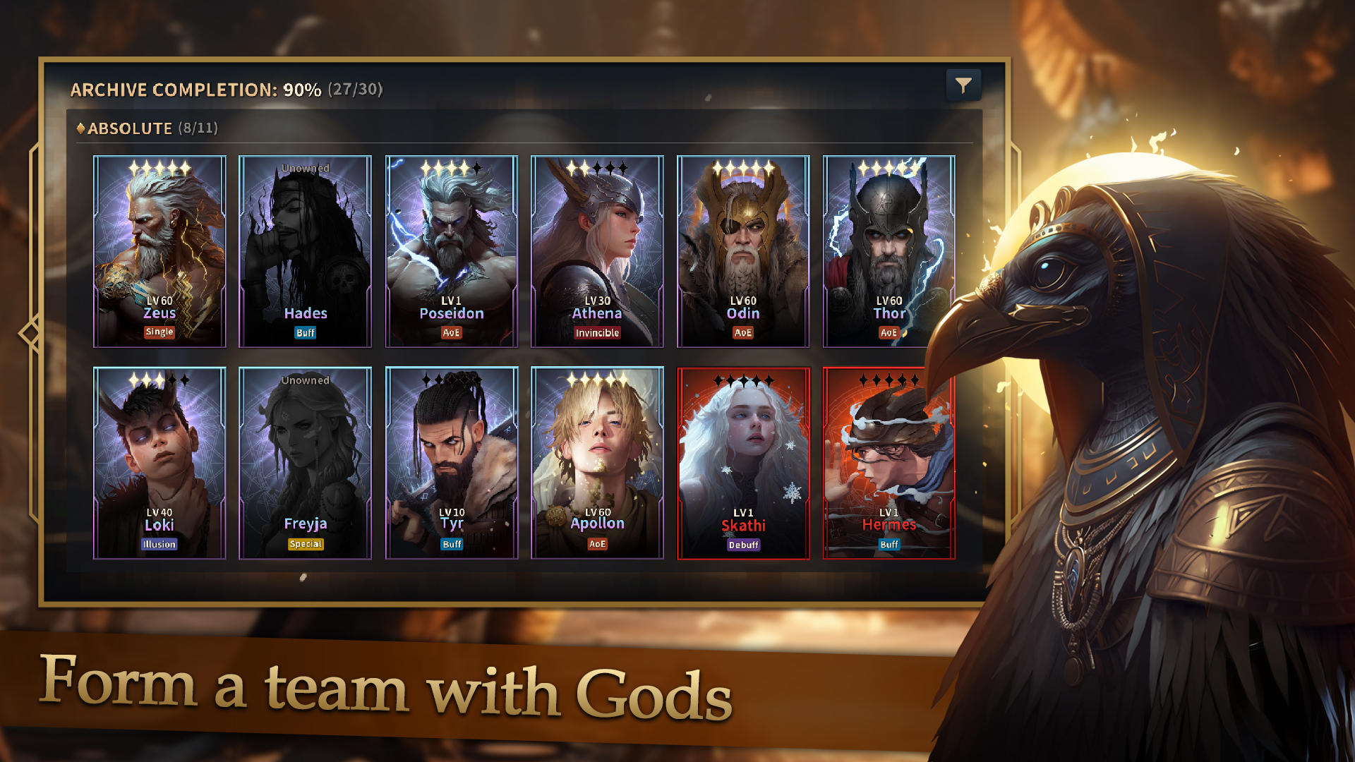 Screenshot 1 of GODS RAID: Game nhập vai chiến đấu theo đội 1.70.6