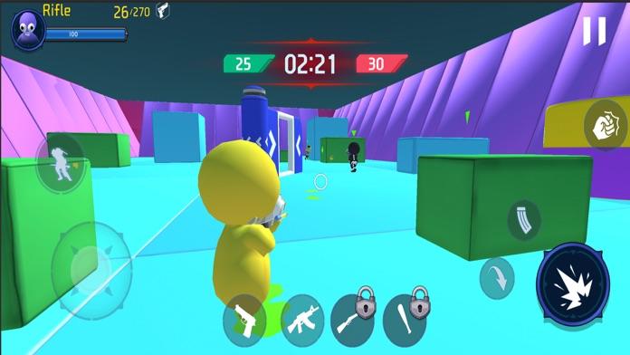 Yellow guy  paint ball gun Game Screenshot