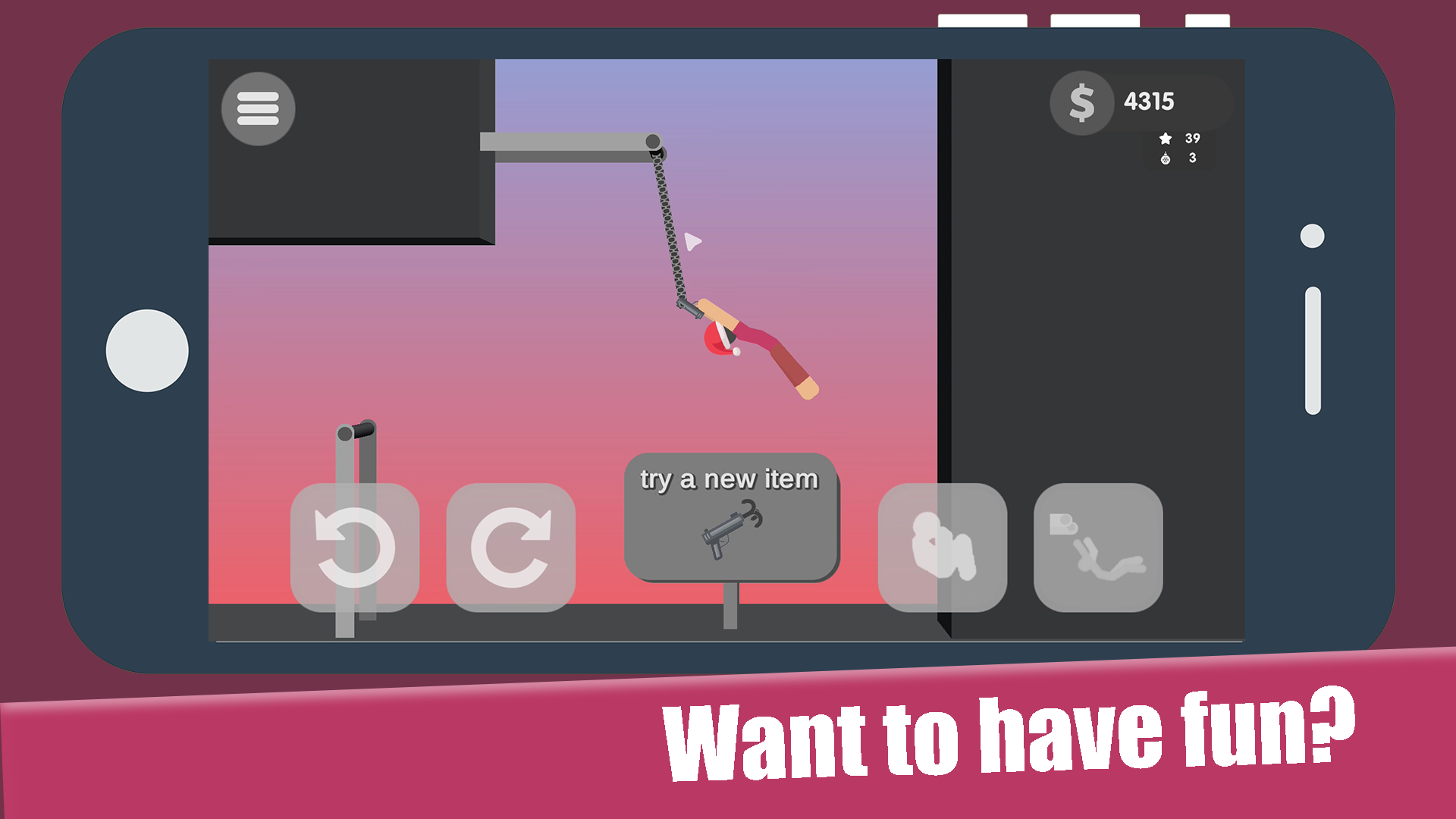 Screenshot of Stickman flip on the bar 2