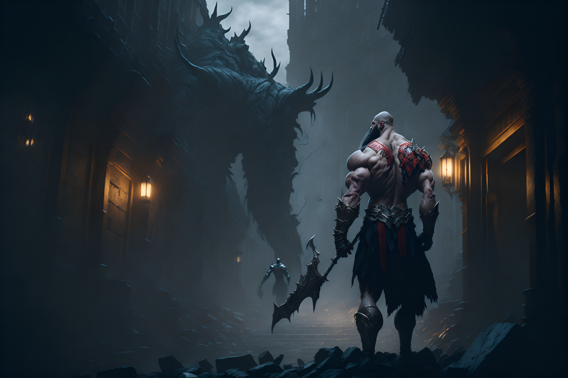 Screenshot of god of warriors kratos