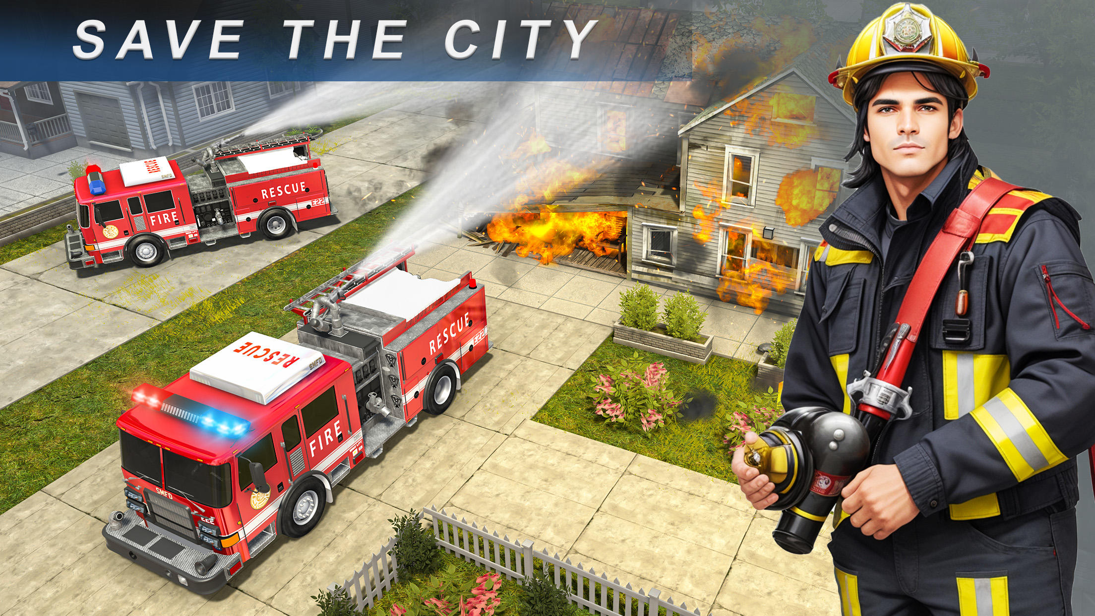 Fire Truck Rescue Sim Games 3d 게임 스크린 샷