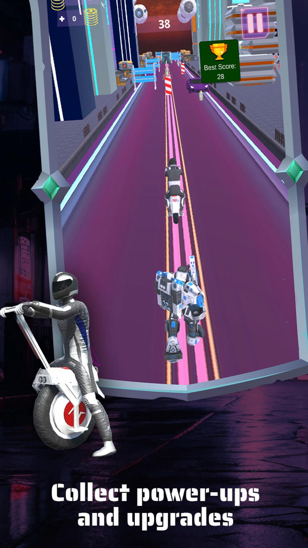 Road racer : scifi city chase Game Screenshot