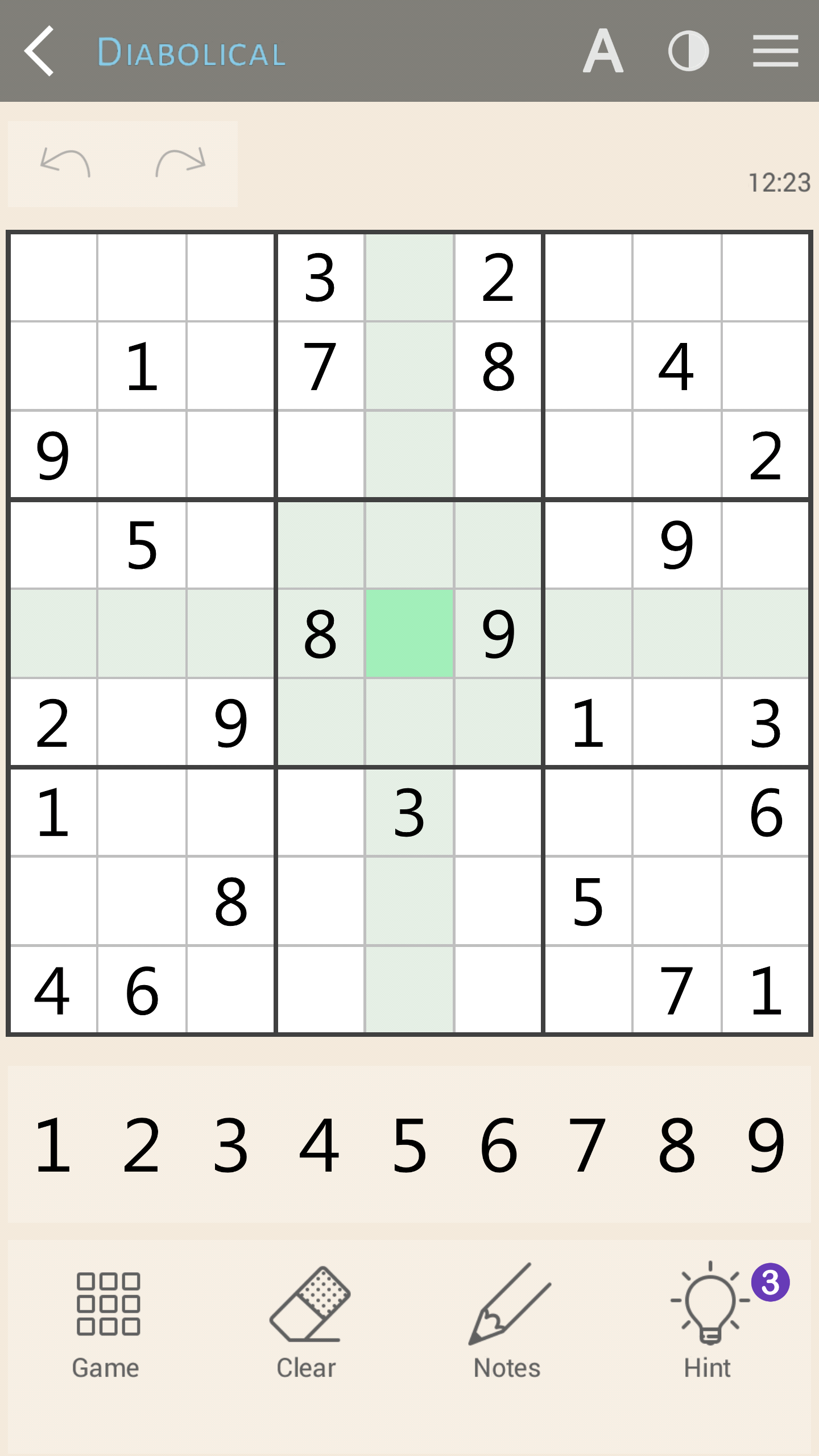 Cuplikan Layar Game Sudoku classic