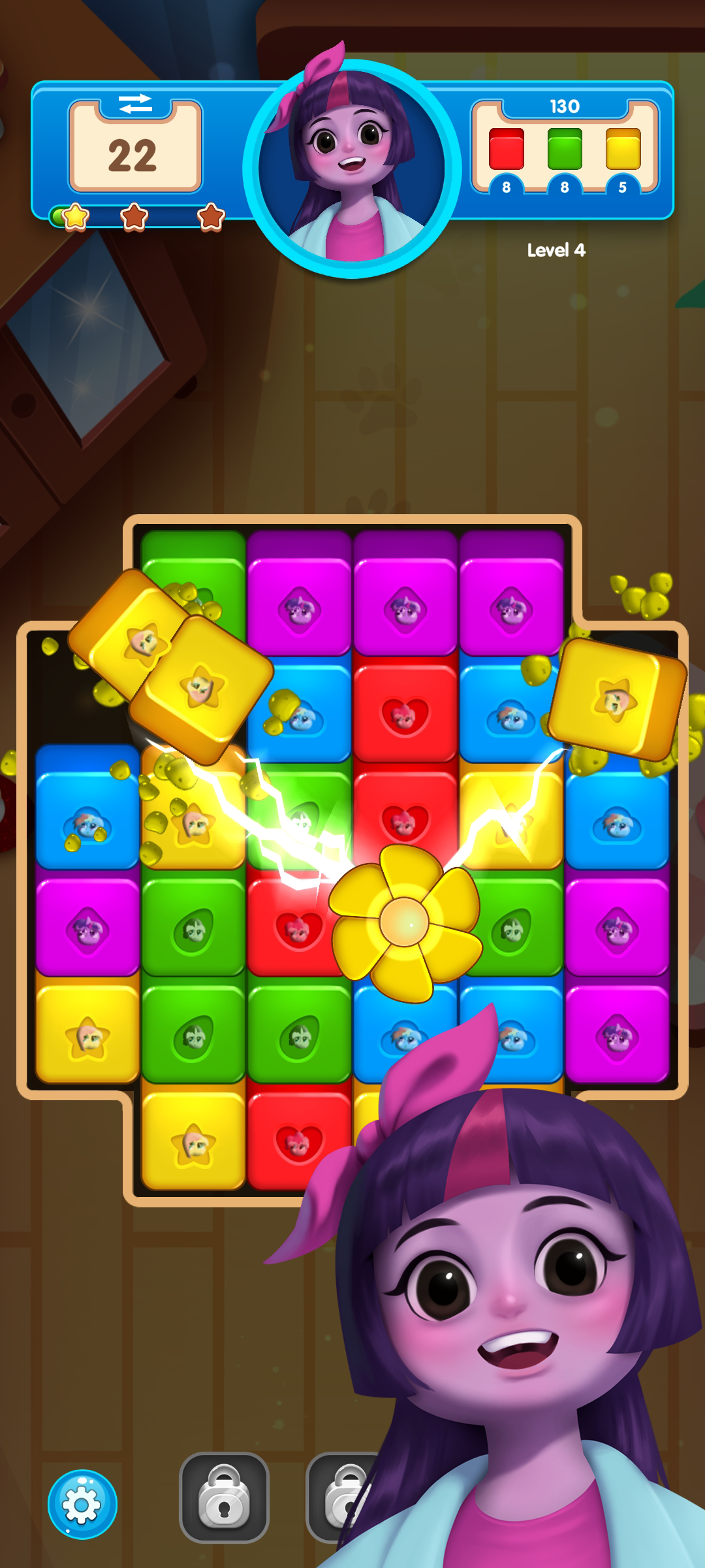 Pony Girl Pop Blocks Game Screenshot