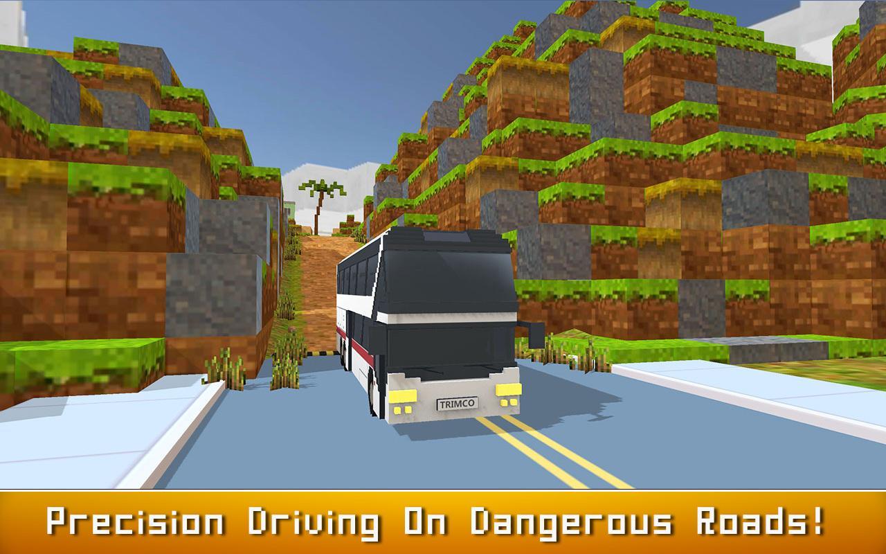 Blocky Bus SIM: Tourist Drive Game Screenshot