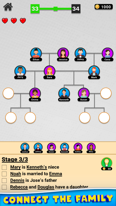 Family Tree Logic Puzzles Game Game Screenshot