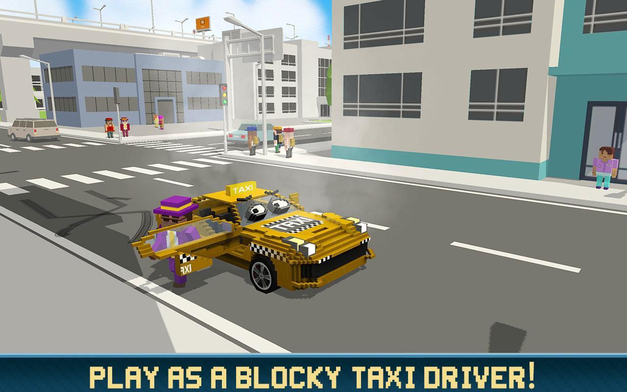 Mr. Blocky City Taxi SIM Game Screenshot