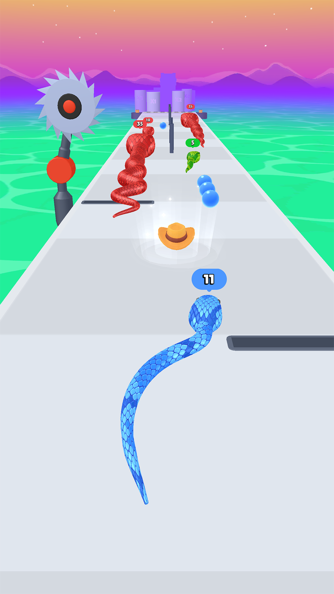 蛇のランニングゲームのキャプチャ