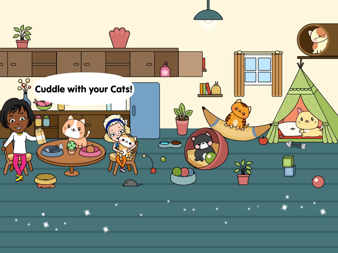 我的猫咪小鎮-城市生活世界: Tizi之家暢玩猫咪遊戲遊戲截圖
