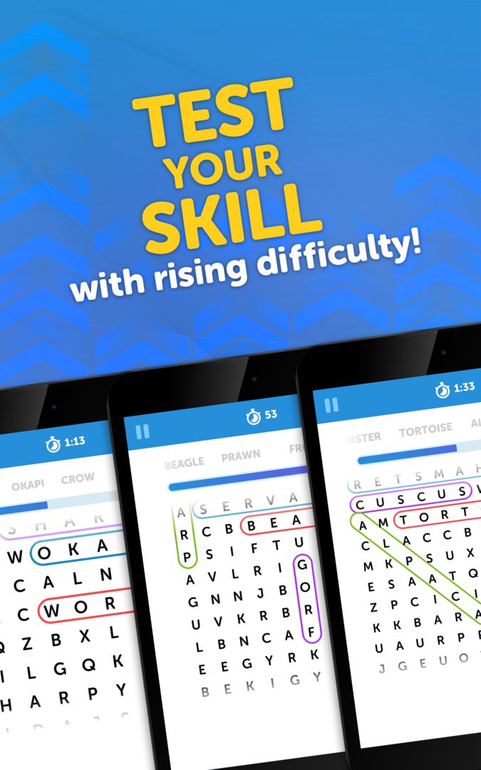 Screenshot of UpWord Search - Scrolling Word Search Puzzle Game