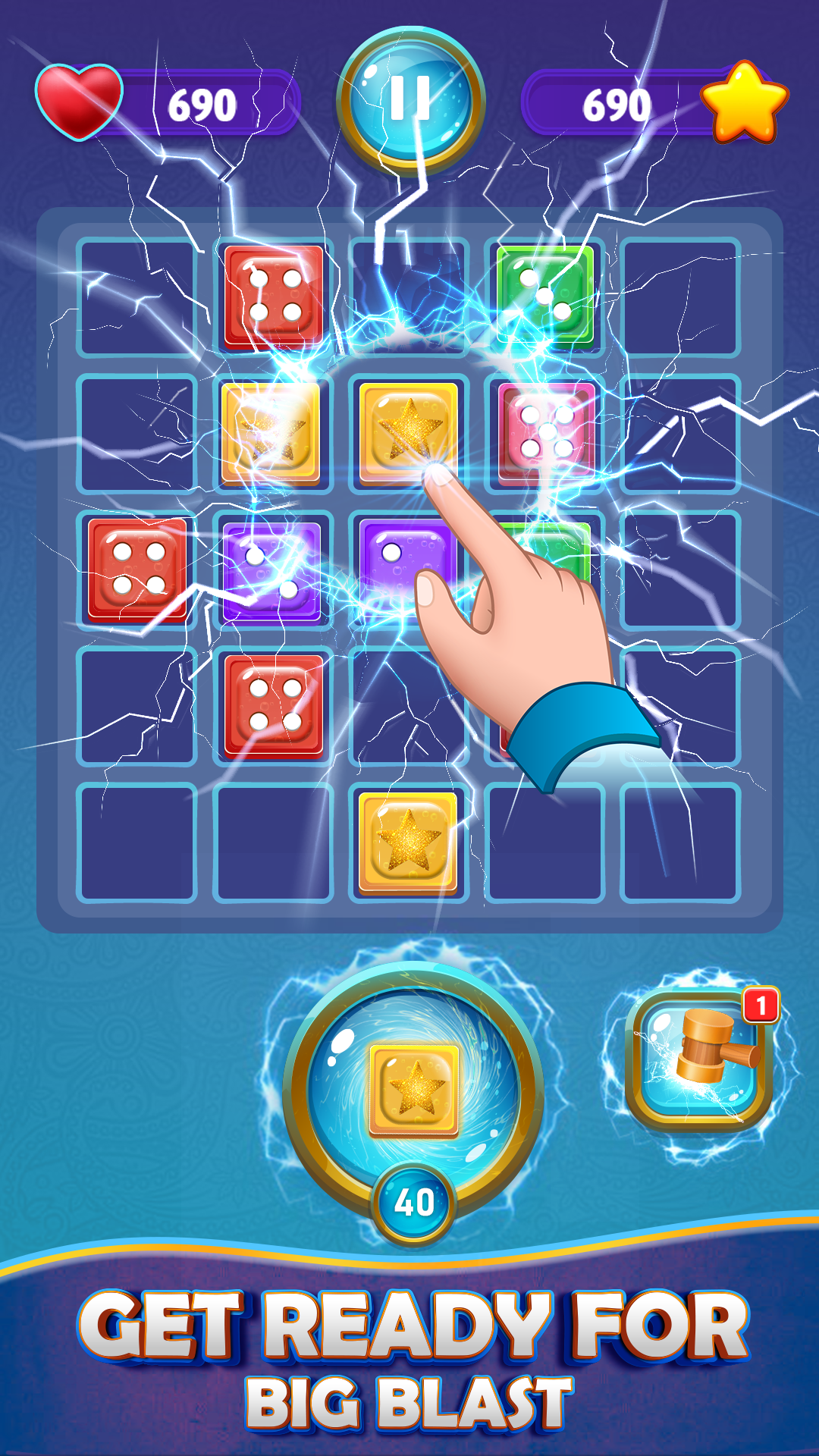 Captura de Tela do Jogo Random Dice Merge Puzzle
