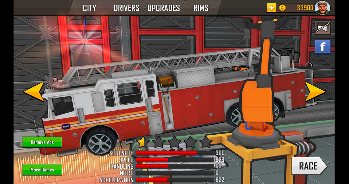 Fire Truck Racer: Chicago 3D 게임 스크린샷