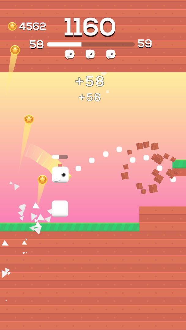Screenshot of Square Bird - Flappy Chicken