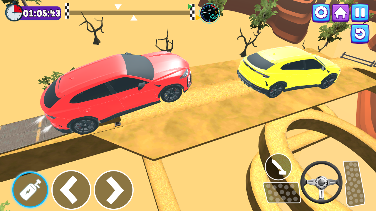 Captura de Tela do Jogo Mountain Car Climb Stunts Game