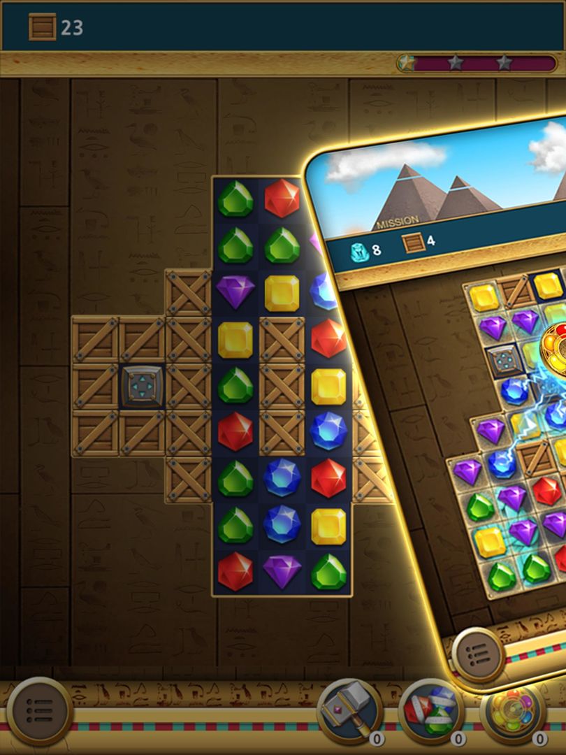 Jewels Pharaoh : 匹配3拼圖 ภาพหน้าจอเกม