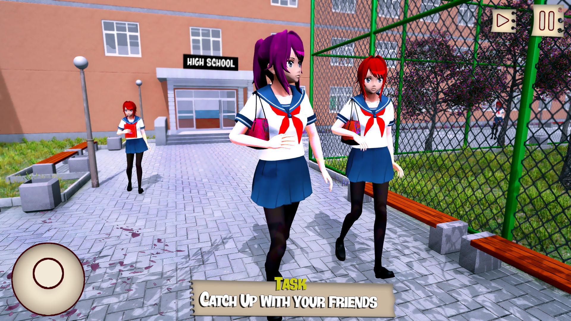Screenshot 1 of एनीमे हाई स्कूल गर्ल: सकुरा स्कूल सिम्युलेटर 1.7