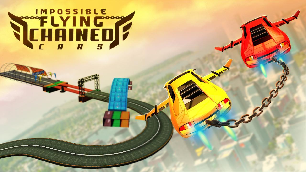 Impossible Flying Chained Car Games Game Screenshot
