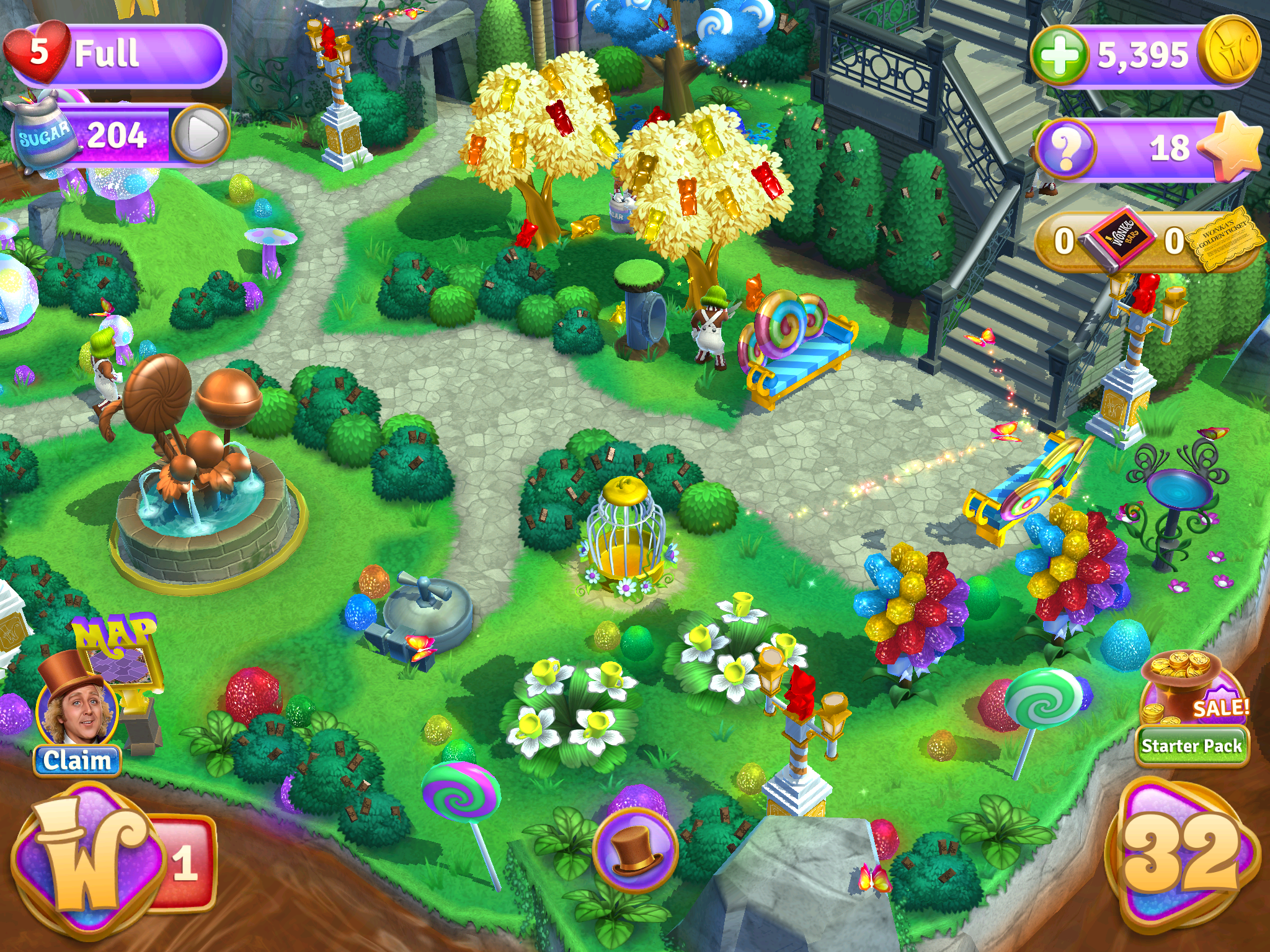 Cuplikan Layar Game Wonka's World of Candy Match 3