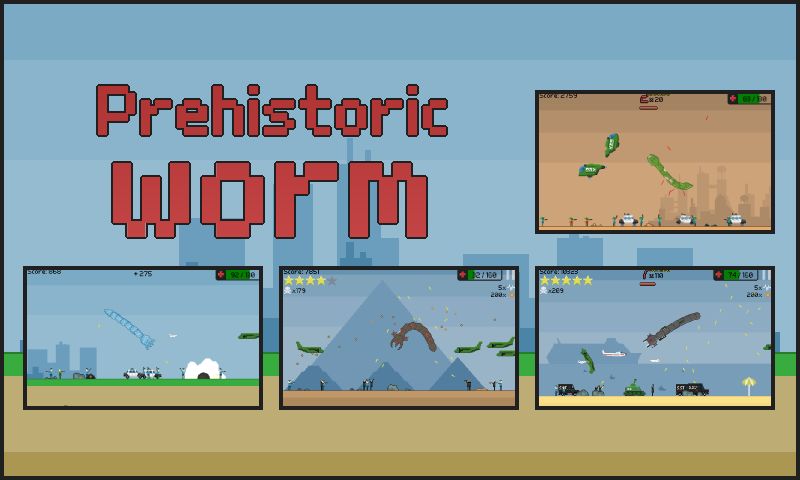 Prehistoric worm 게임 스크린 샷
