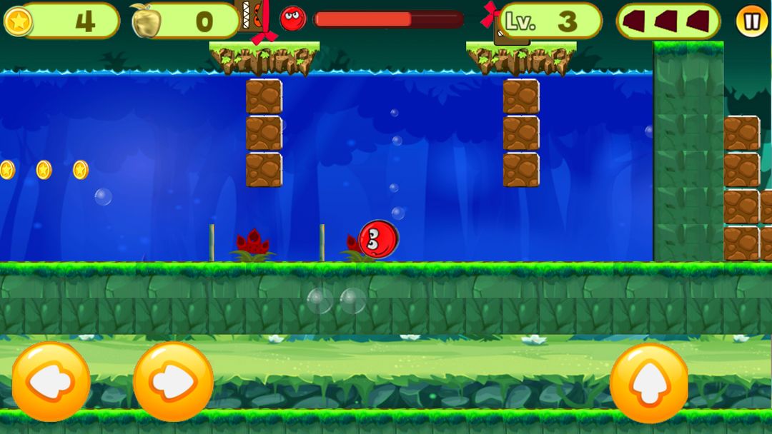 Super Red Ball Adventures,jump,bounce,roll screenshot game