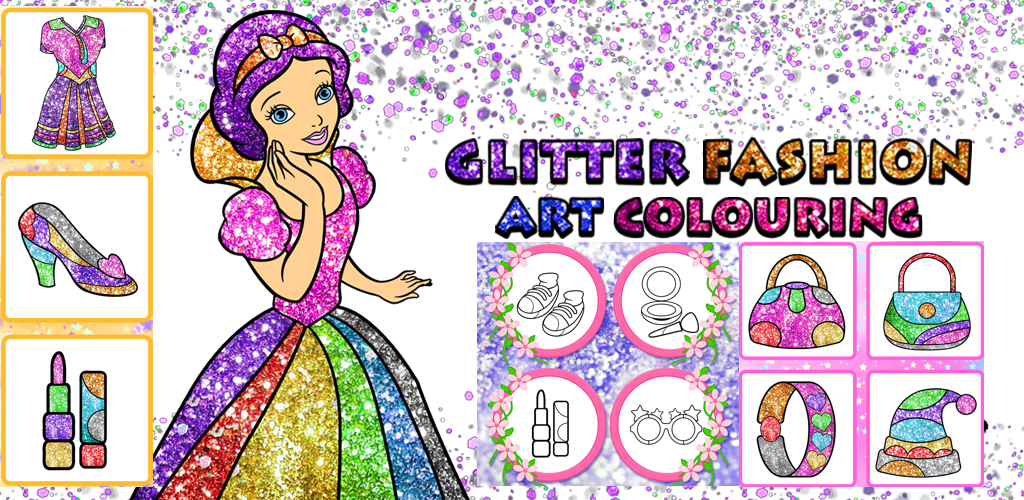 Banner of Glitter Fashion Artwork Girls Beauty Coloring စာအုပ် 1.1