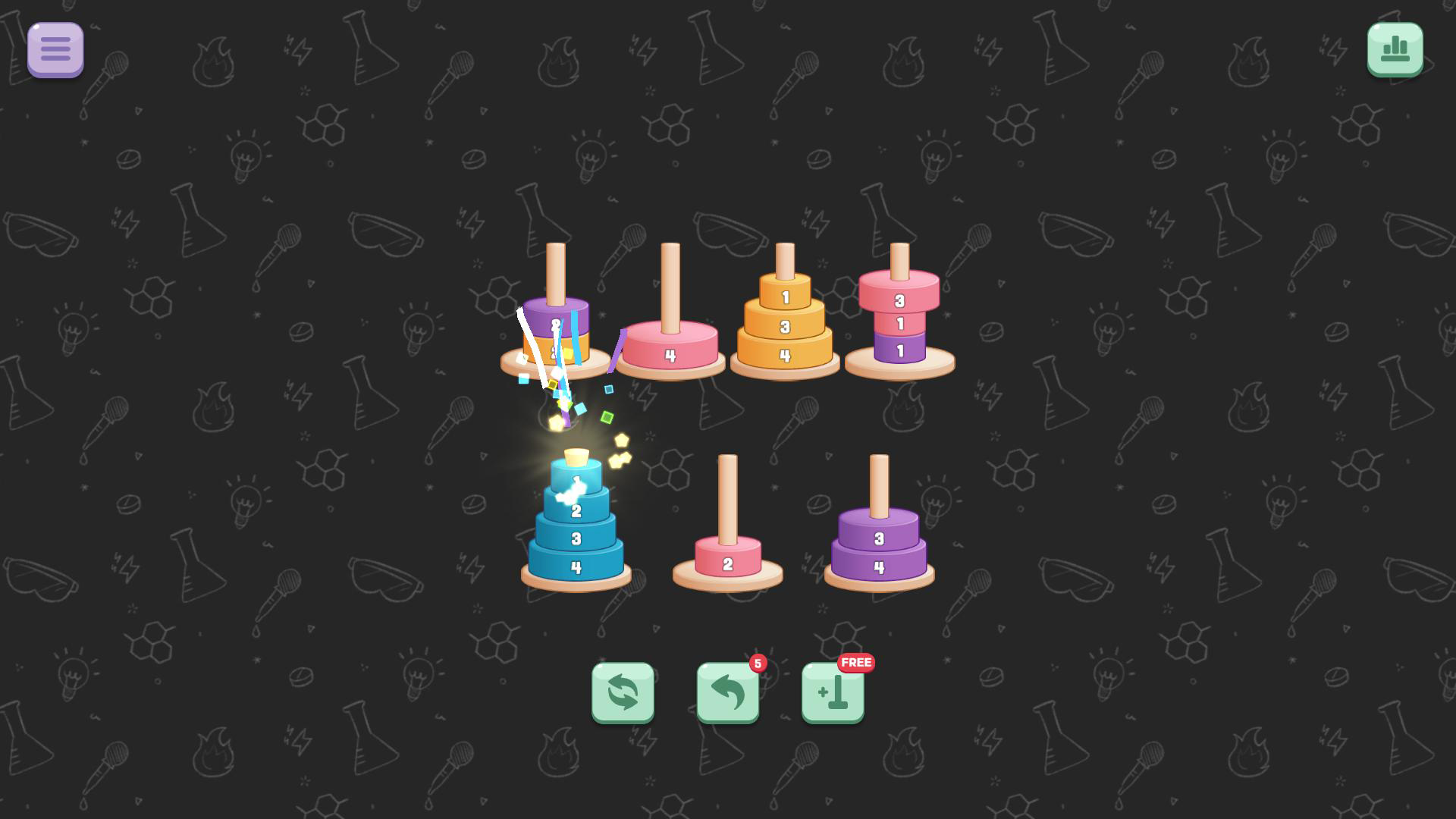 Скриншот игры Tower of Hanoi Sort
