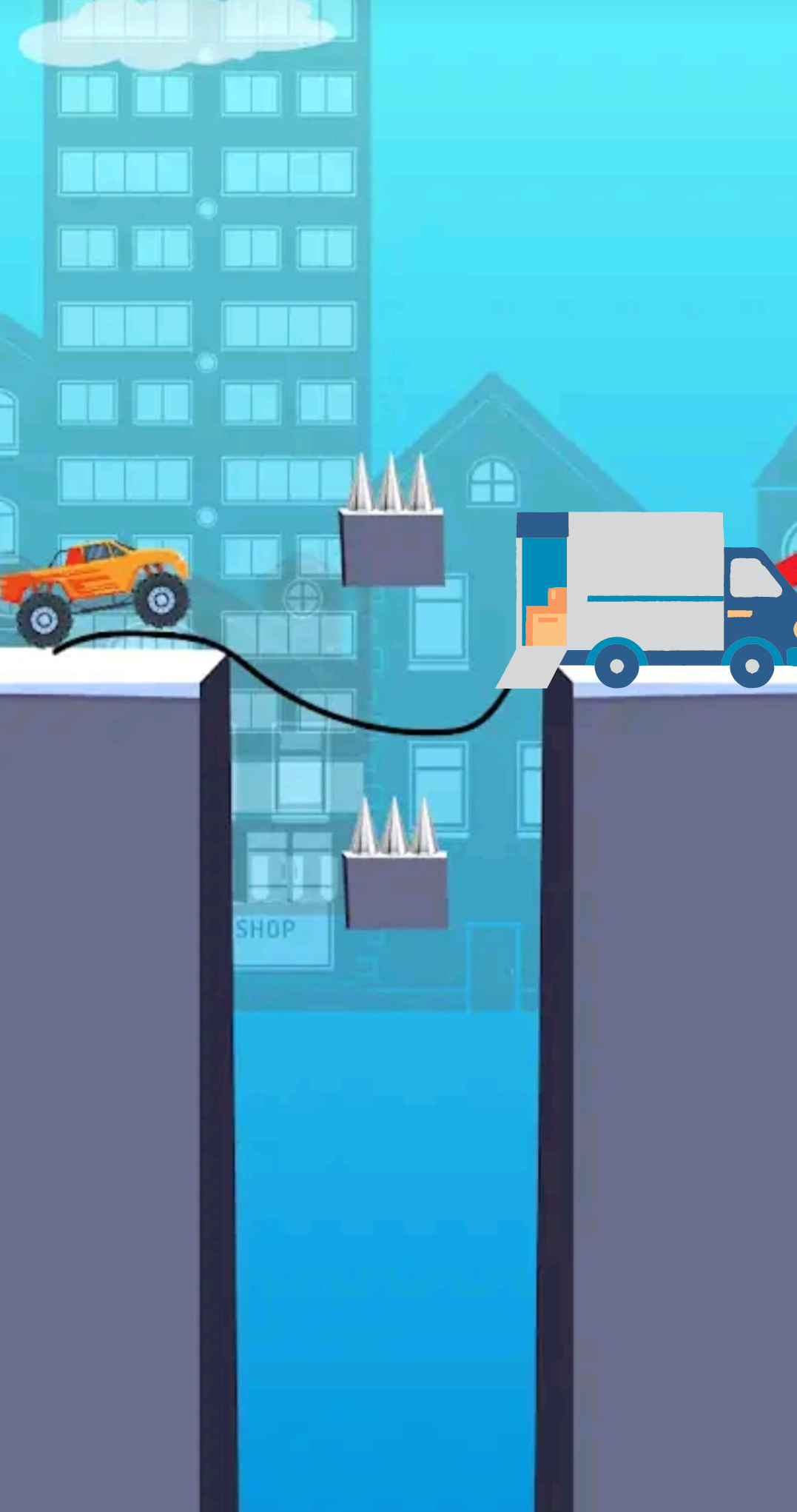 Draw to bridge And car Game Screenshot