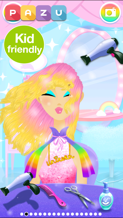 Captura de Tela do Jogo Girls Hair Salon Unicorn