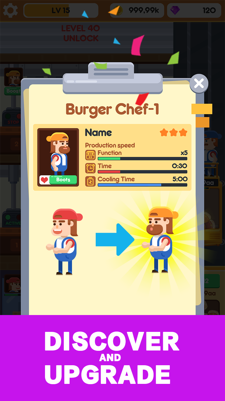 Idle Burger Factory - Tycoon Empire Game 게임 스크린 샷