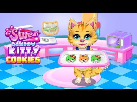 Screenshot of the video of Sweet Rainbow Kitty Cookies