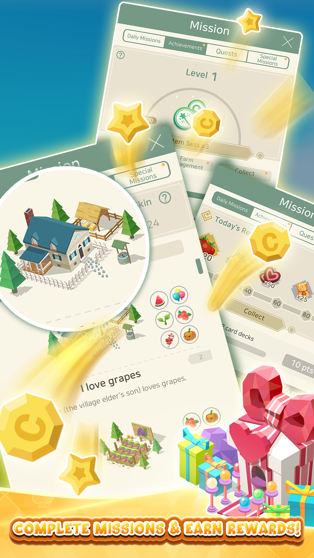 Solitaire Farm Village Game Screenshot