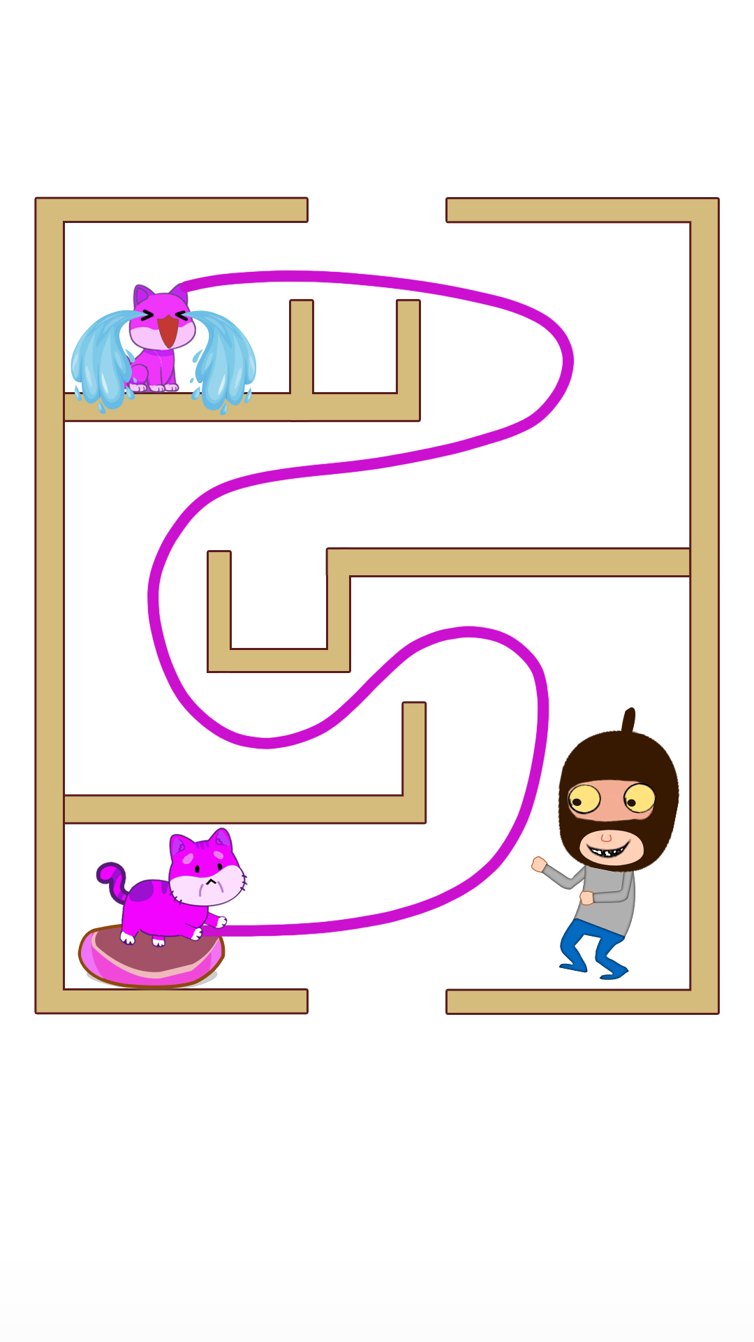 Cat Rush Puzzle - Draw to Save Game Screenshot