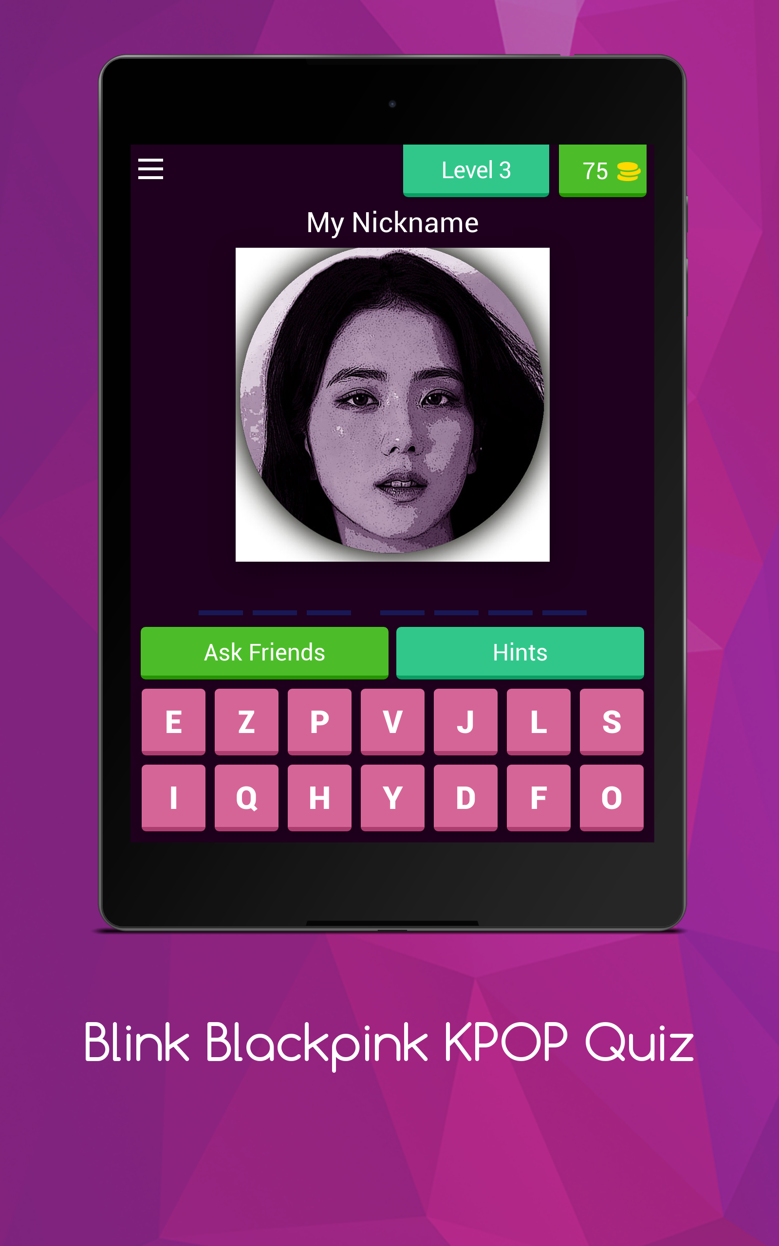 Screenshot of Blink Blackpink KPOP Quiz