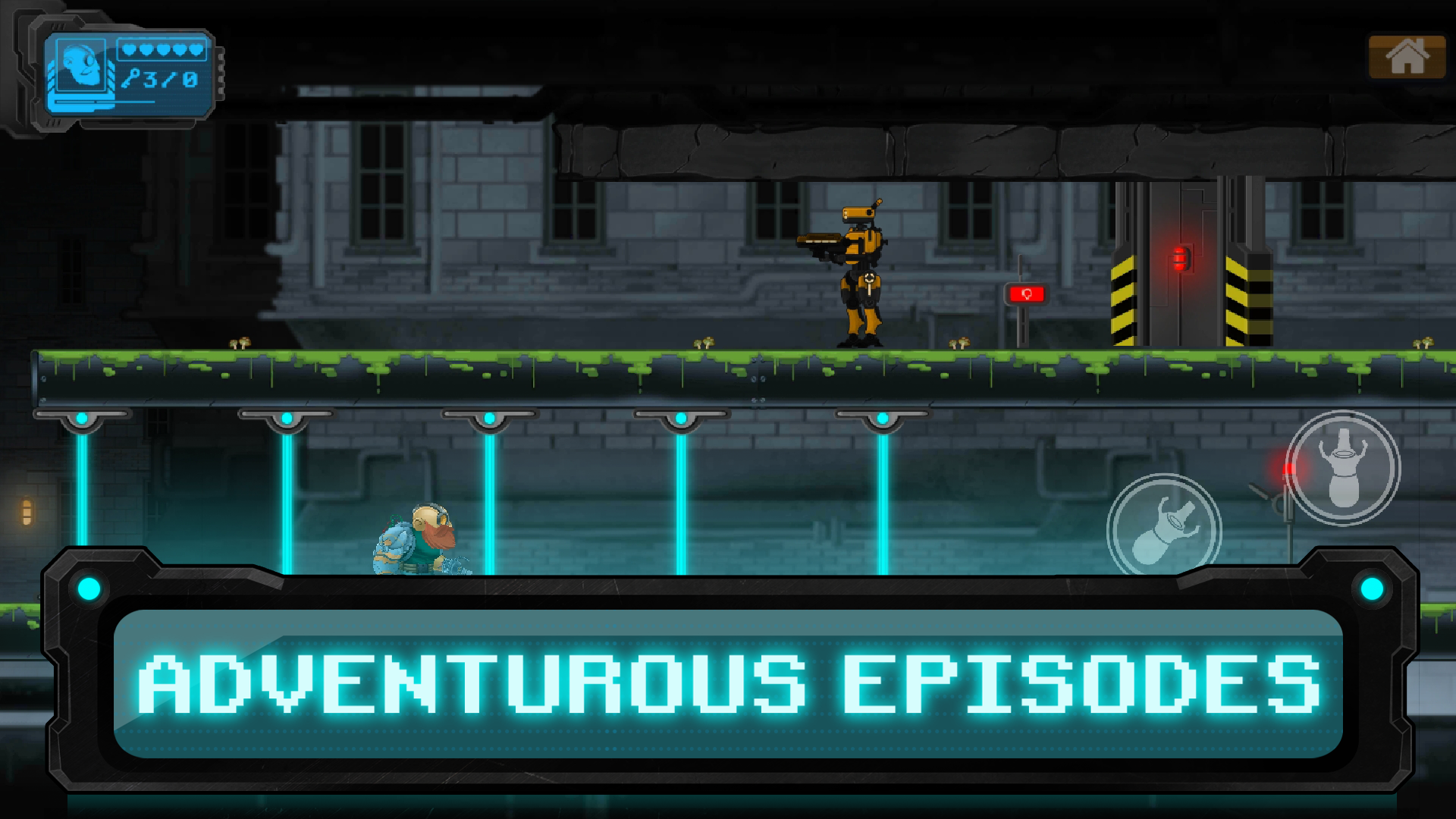 Screenshot 1 of Guntoss – Permainan Lengan Cyborg Scroller Sisi 1.25