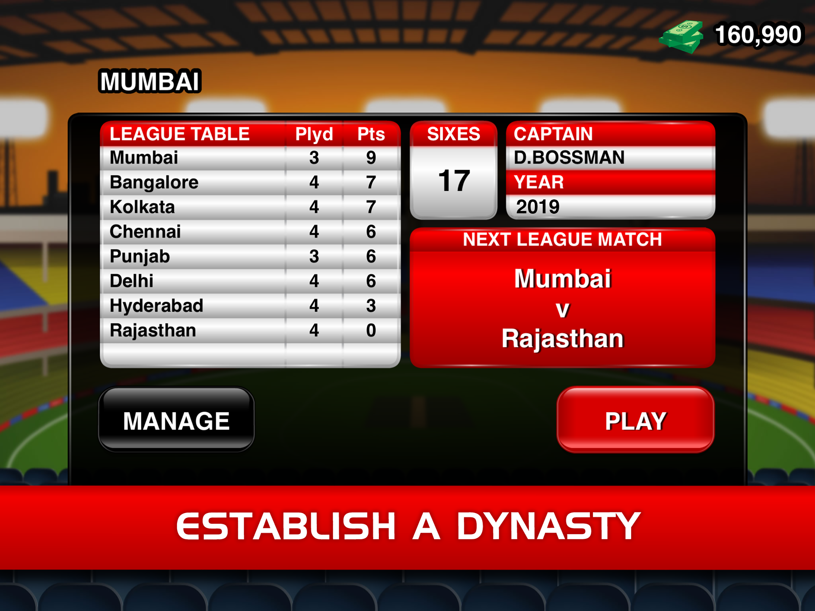 Stick Cricket Premier League Game Screenshot