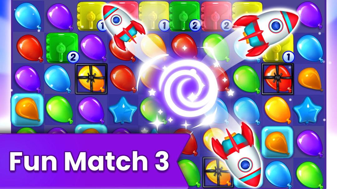 Screenshot of Balloon Pop: Match 3 Games