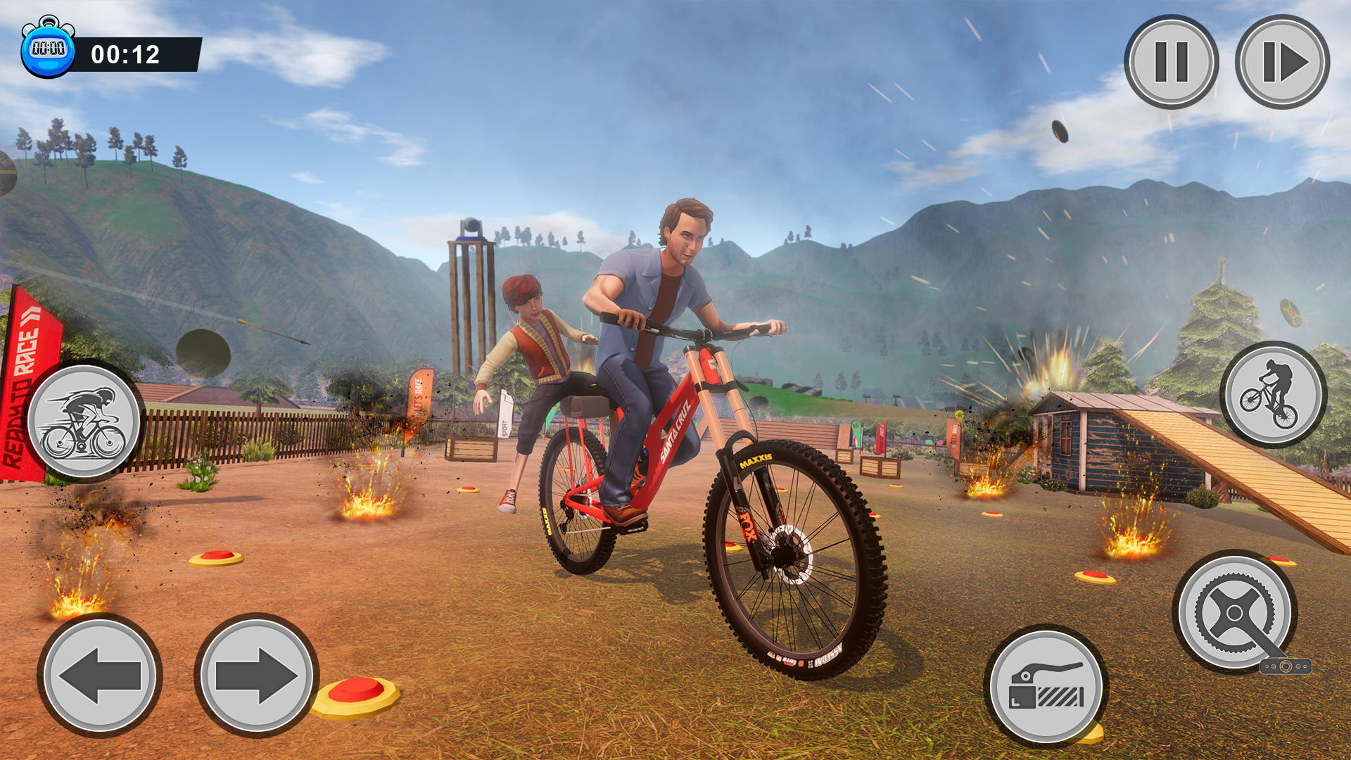 BMX Bicycle Obstacle Guts Game Game Screenshot