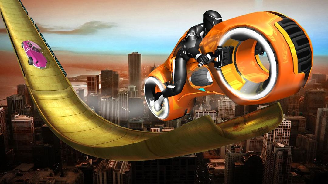Mega Ramp - Tron Bike Extreme Stunts 게임 스크린 샷