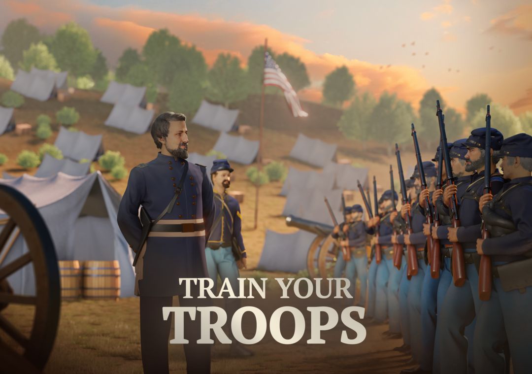 전쟁과 평화 : 에픽 남북 전쟁에서 군대 건설 게임 스크린 샷