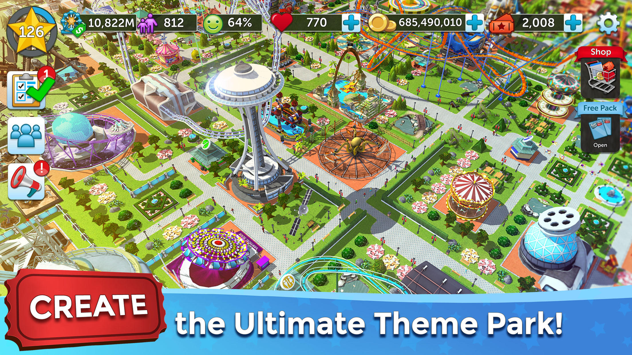 RollerCoaster Tycoon NETFLIX Game Screenshot