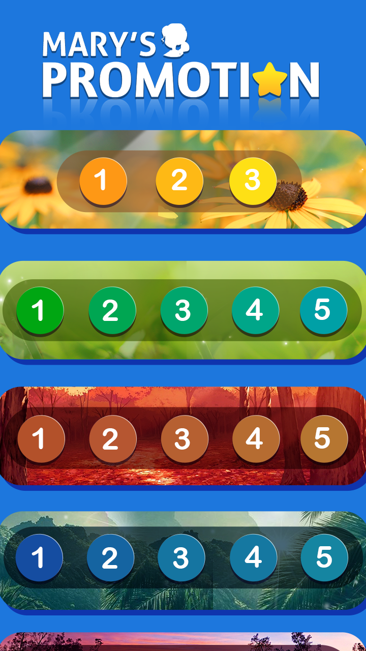 Screenshot of Mary’s Promotion - Word Game