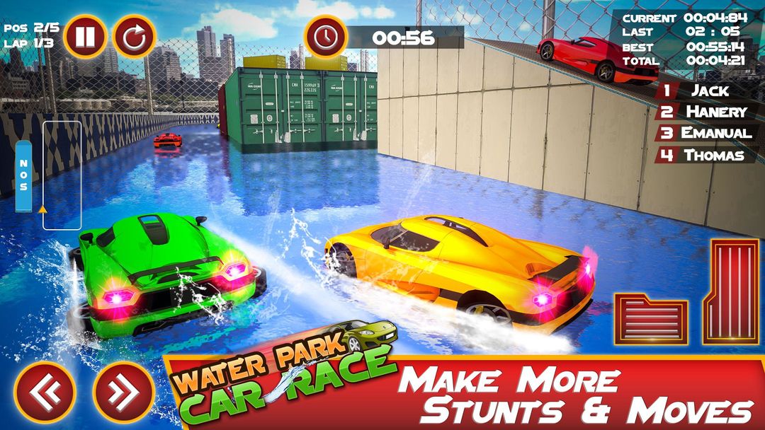 Real GT Stunt Water Park Car Surfing 게임 스크린 샷