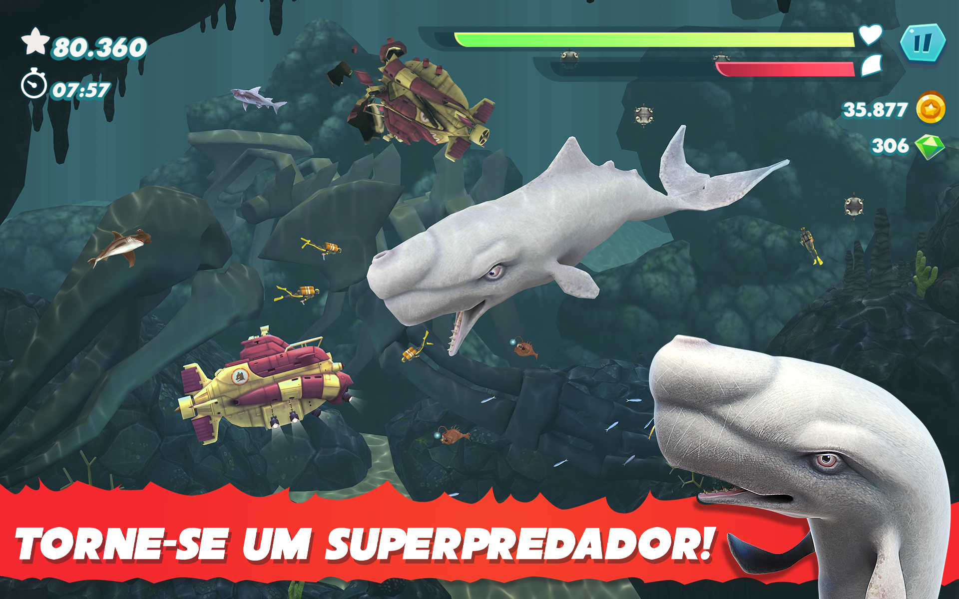 Captura de Tela do Jogo Hungry Shark Evolution: Ataque