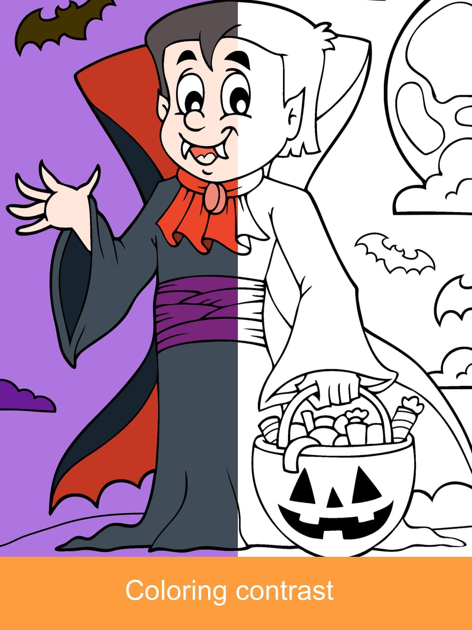 Cuplikan Layar Game 2025 Halloween Coloring Books