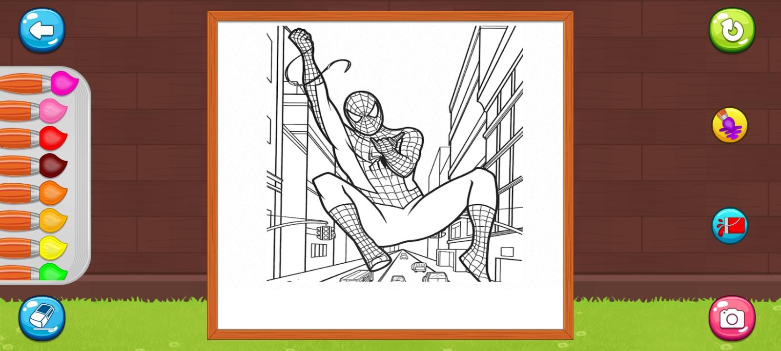 Coloring Book Spiderboy Game Screenshot