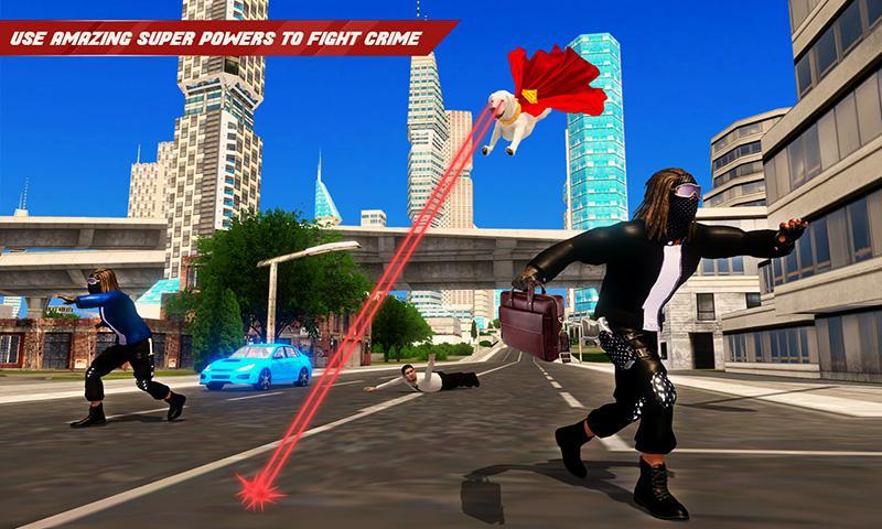 Flying Superhero Dog Hero City Rescue: Dog Games Game Screenshot