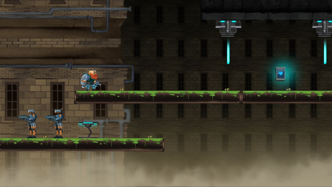 Screenshot of Guntoss – Side Scroller Cyborg Arm Games